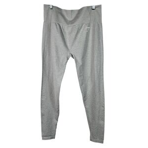 Gymshark Women's Light Gray Contour Seamless High Rise Athletic Leggings Large L